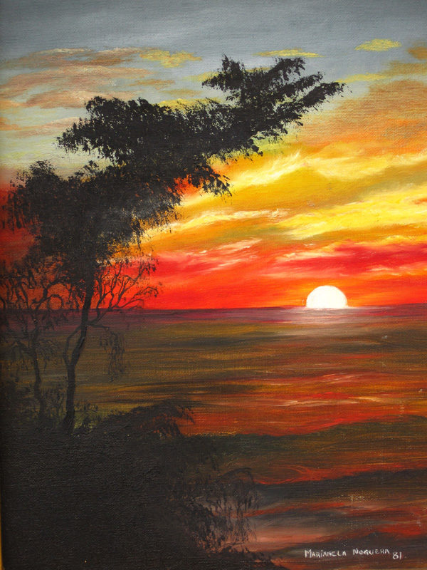 vintage sunset art