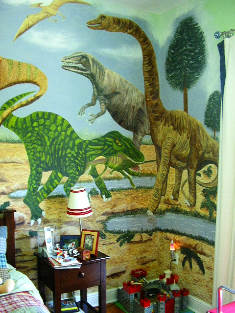 ©Marianela Noguera. Custom made mural. Dinosaurs 12'x10' Custom Made Murals