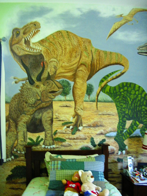 ©Marianela Noguera. Custom made mural. Dinosaurs 12'x 10'