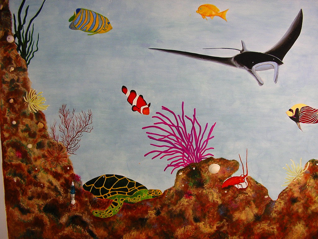 ©Marianela Noguera underwater scene 10'x10' Custom made mural